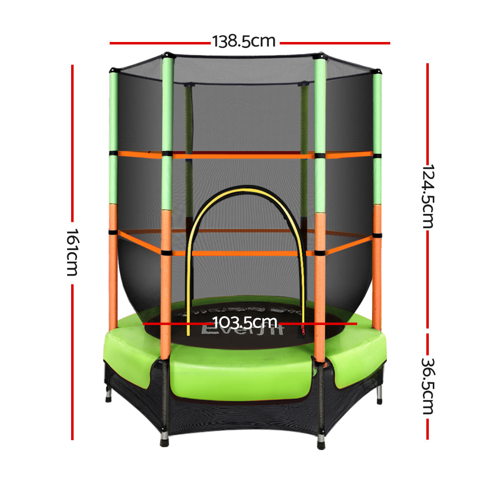 4.5FT Trampoline for Kids w/ Enclosure Safety Net Rebounder Gift Green