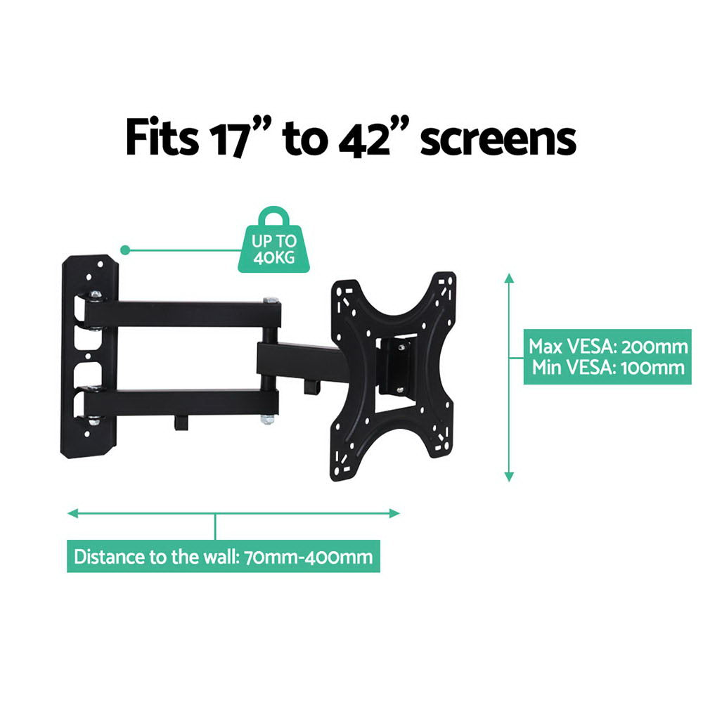 TV Wall Mount Bracket for 17"-42" LED LCD TVs Full Motion Strong Arms