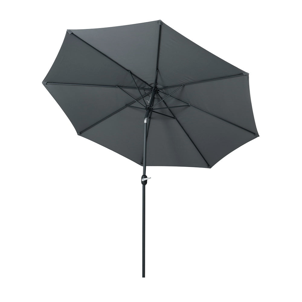 3m Outdoor Umbrella Beach Pole Garden Patio Tilt Charcoal