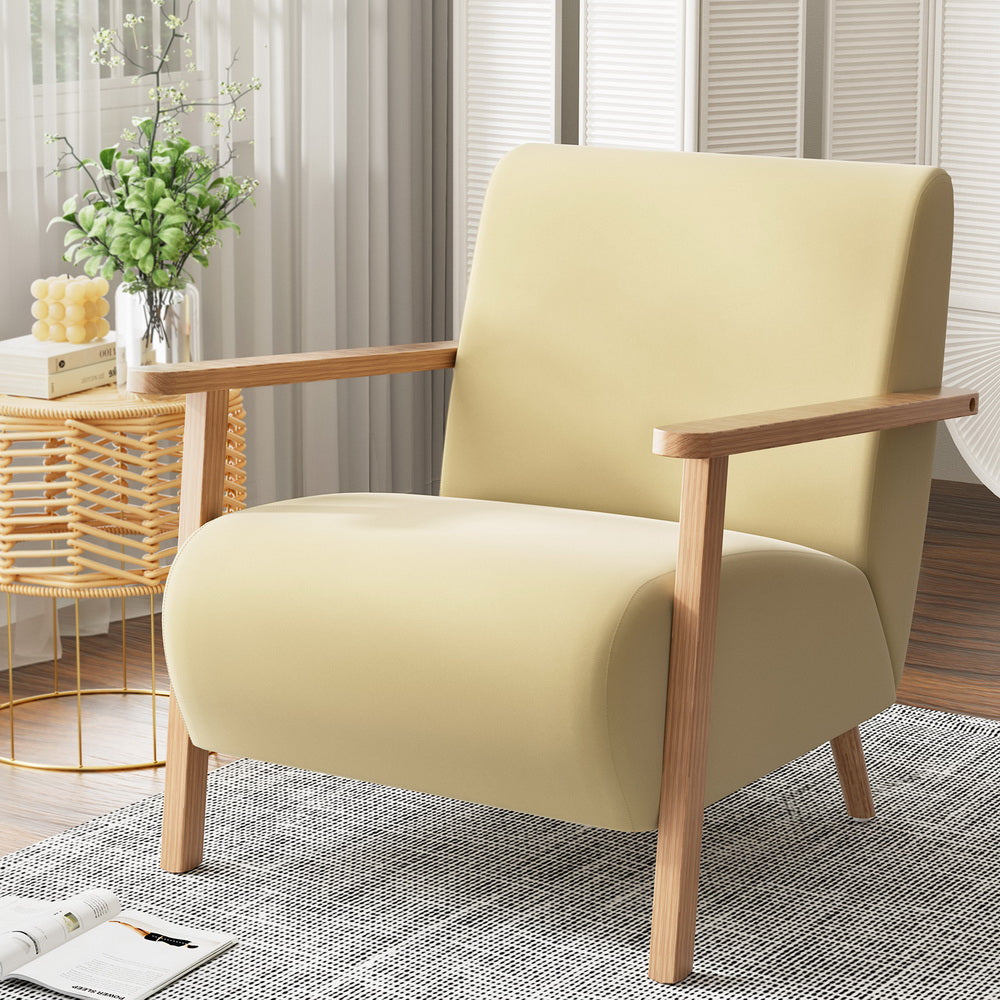 Armchair Velvet Yellow Olie