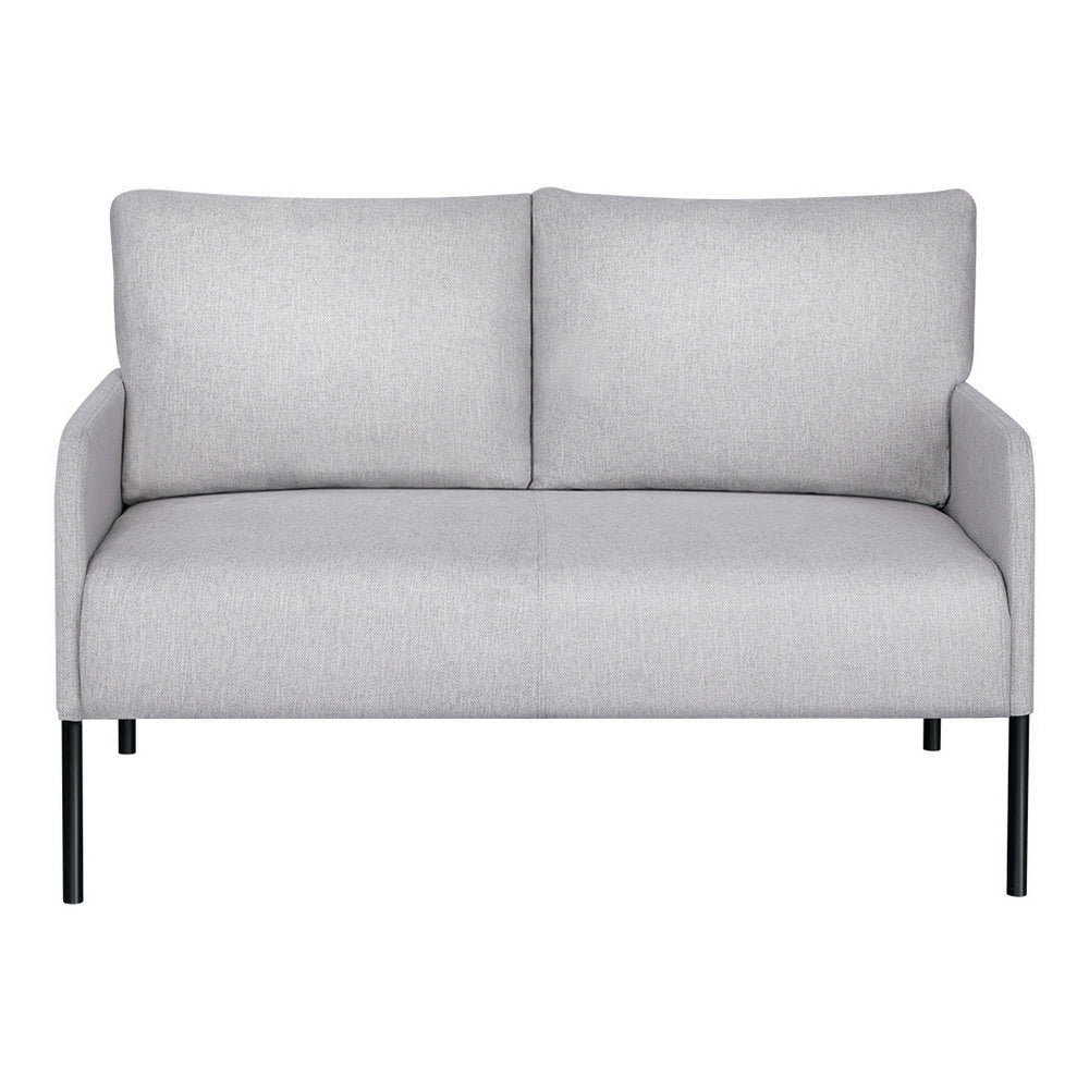 Armchair 2-Seater Sofa Accent Chair Loveseat Grey Linen Fabric Metal Leg