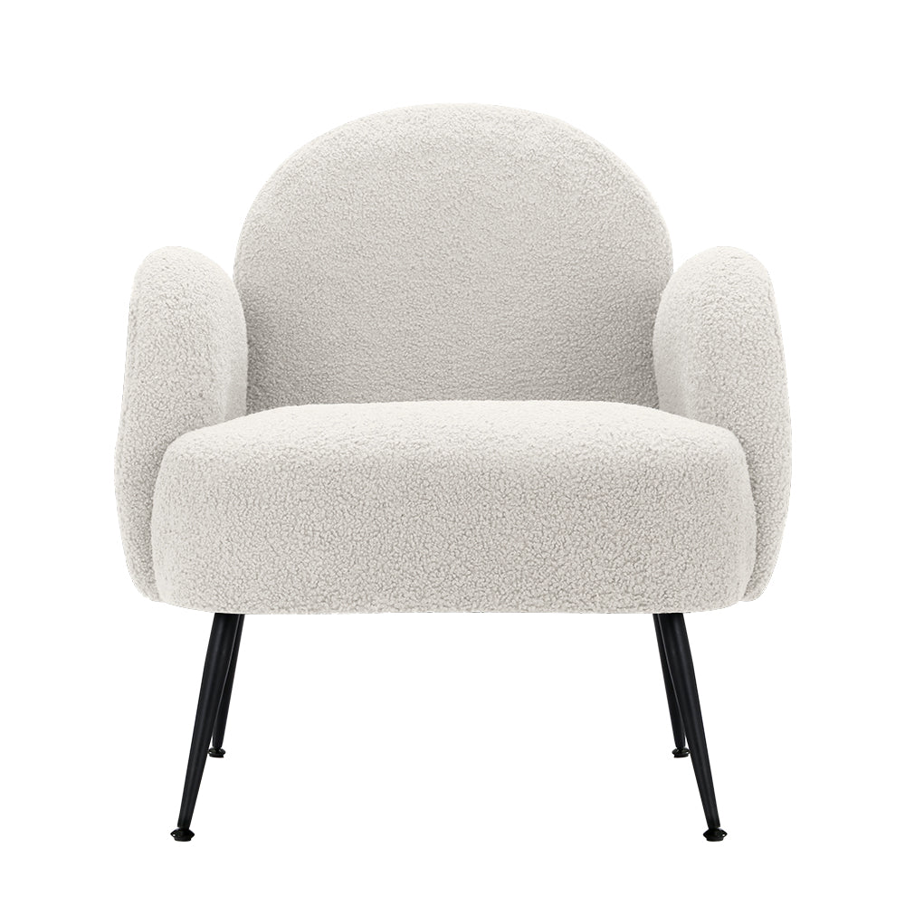 Armchair Lounge Chair Armchairs Accent Arm Chairs Sherpa Boucle White