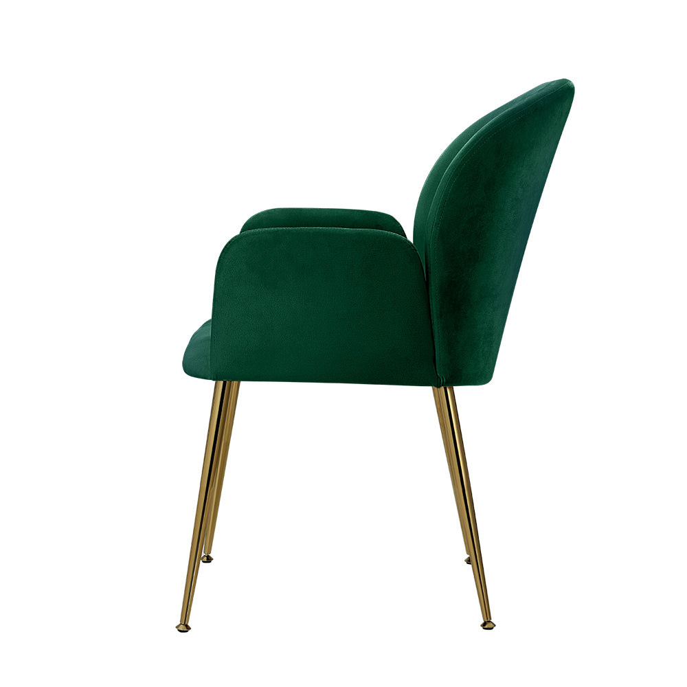 Dining Chairs Set of 2 Velevt Green Kynsee