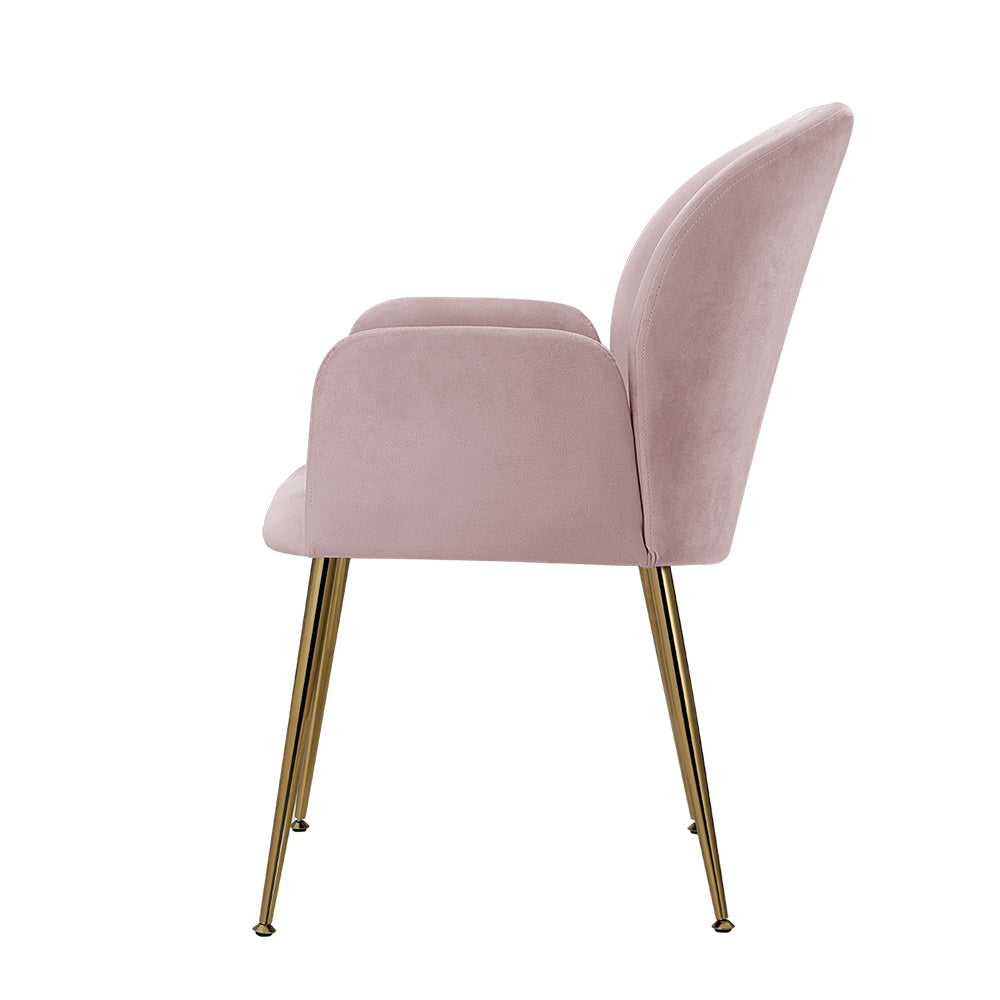 Dining Chairs Set of 2 Velevt Pink Kynsee