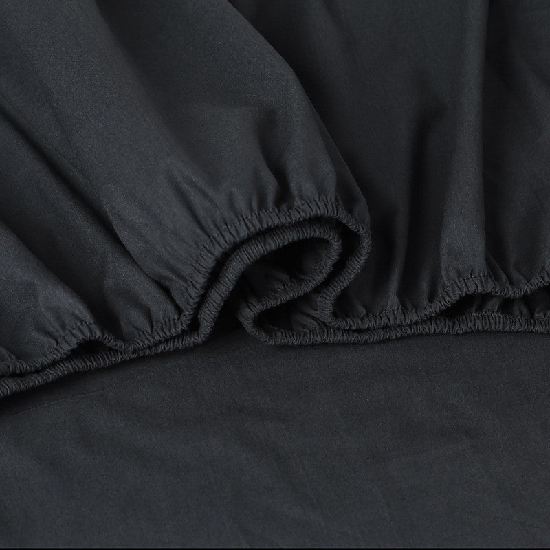 Egyptian Cotton Bed Sheets Set 100% Vintage Washed 500TC Charcoal 50cm Deep Mega - Queen