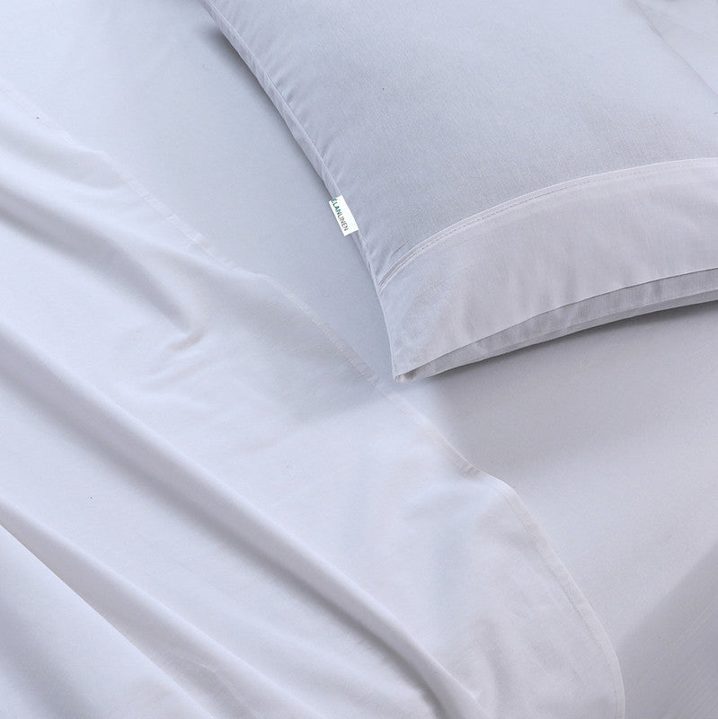 100% Egyptian Cotton Vintage Washed 500TC White 50cm Deep Mega Queen Bed Sheets Set