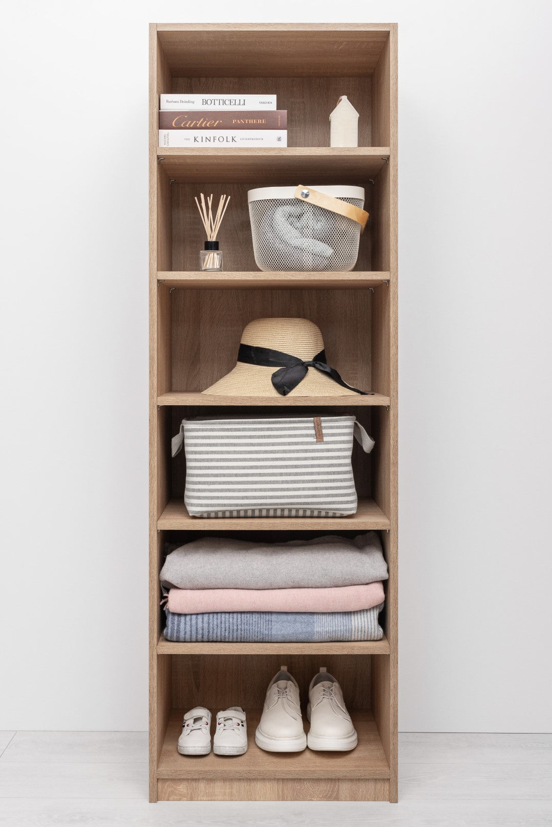 GENEVA SIX SHELF BUILD IN WARDROBE - NATURAL OAK