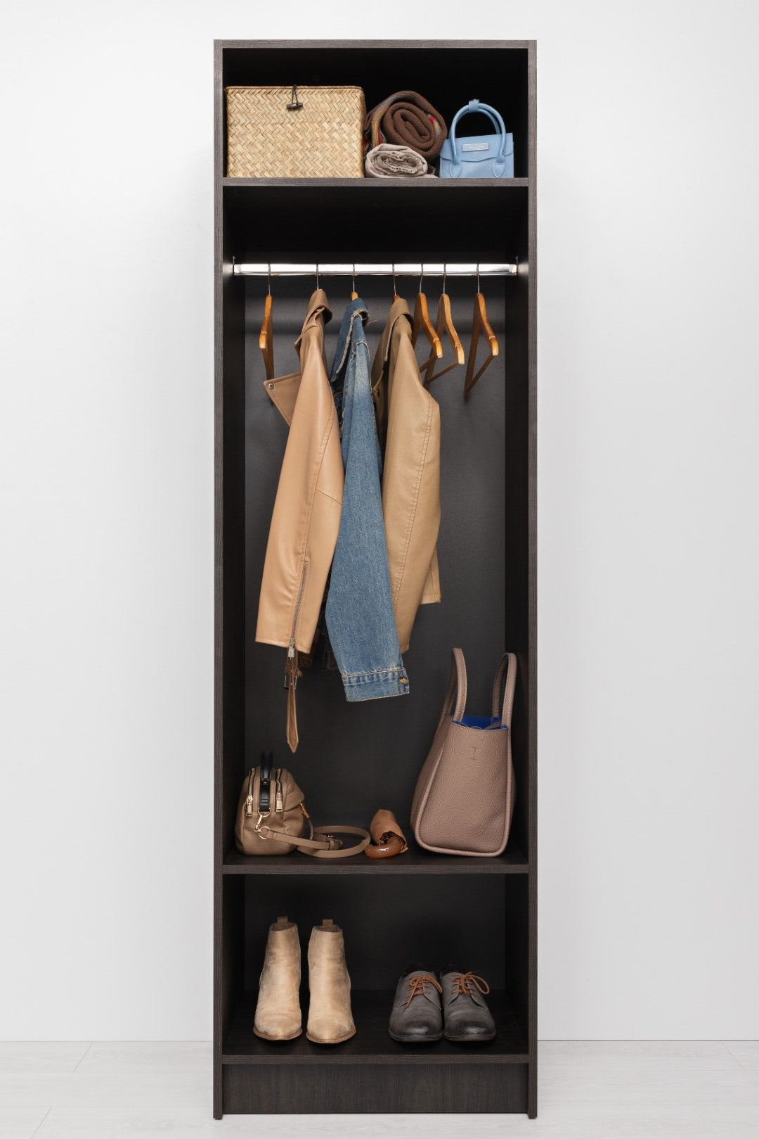 MALMO TWO SHELF/HANGRAIL WALK IN WARDROBE - NORDIC ASH