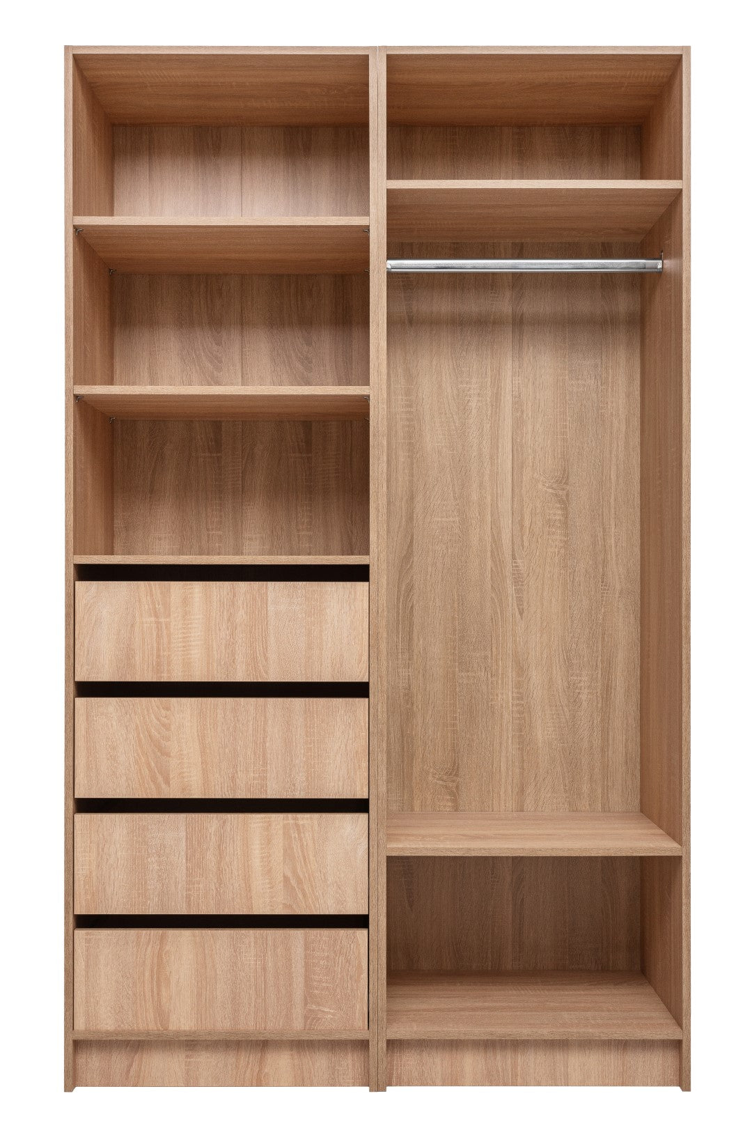 MALMO TWO SHELF/HANGRAIL WALK IN WARDROBE - NATURAL OAK