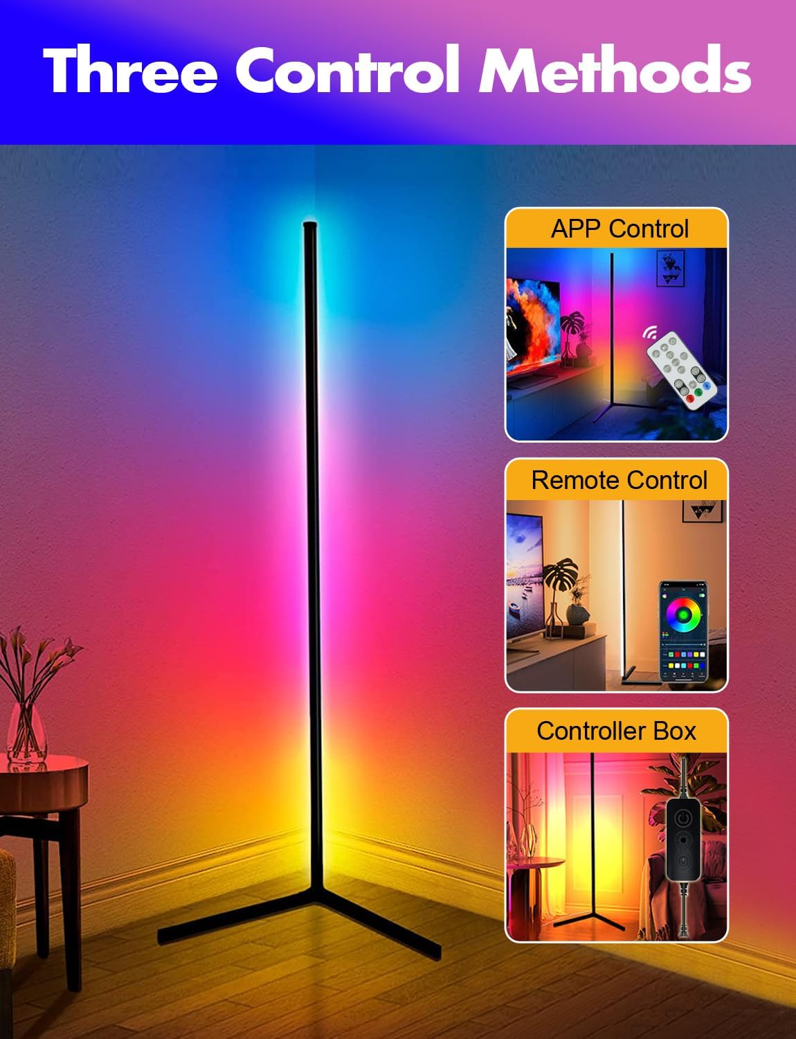 RGB LED Floor Lamp, Smart Modern, Stand Light