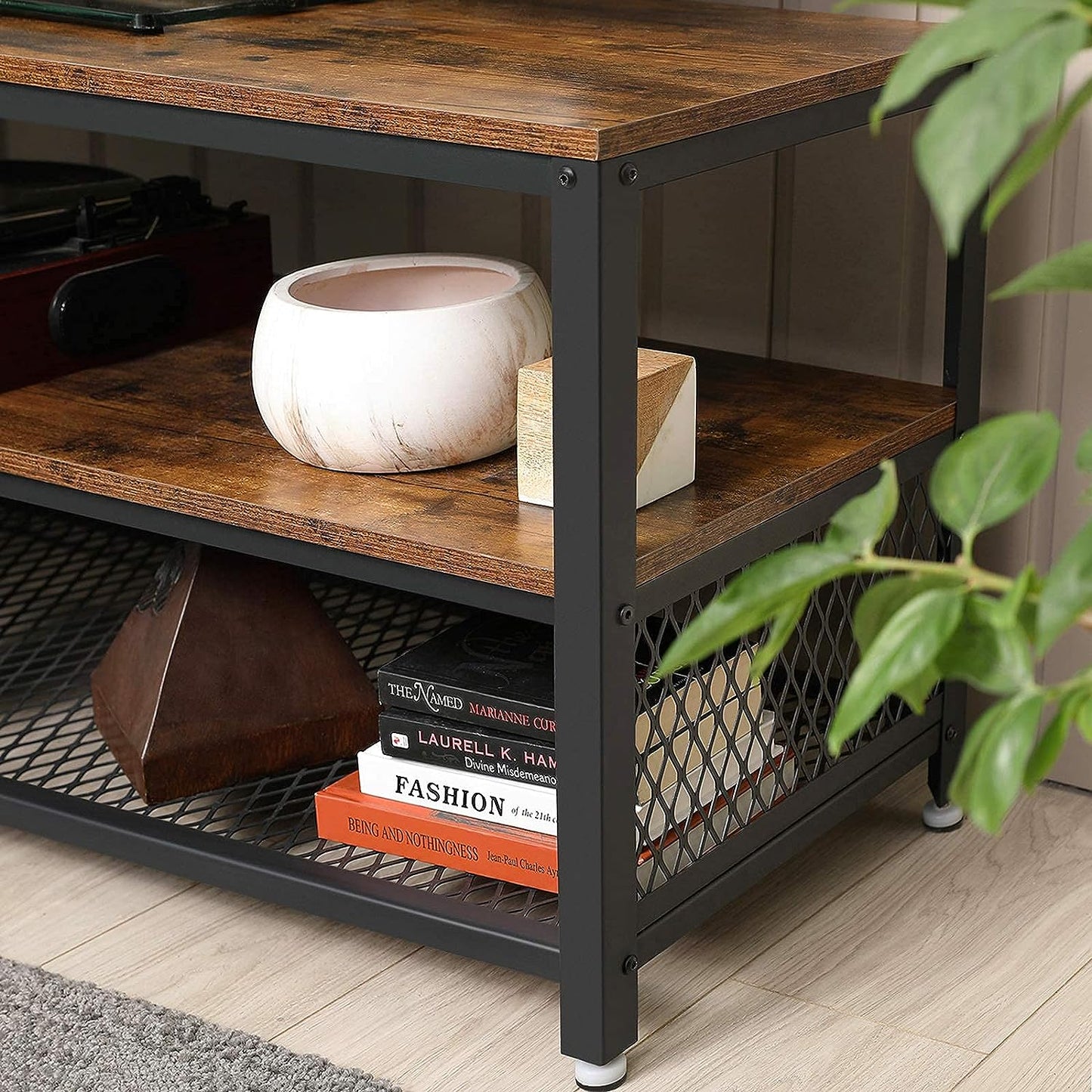 Industrial TV Stand 60 Inches, Rustic Brown