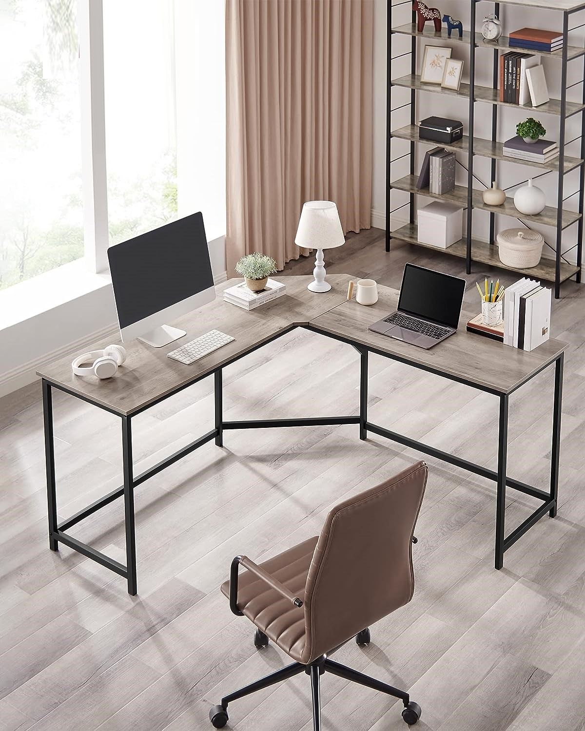 L-Shaped Computer Corner Desk Home Office