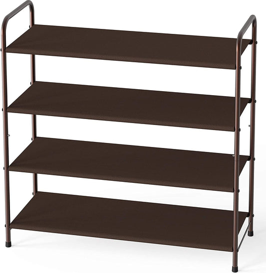 4 Tier Metal Shoe Rack Storage Organiser for Entryway and Bedroom