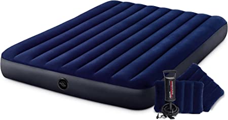 INTEX QUEEN DURA-BEAM CLASSIC DOWNY AIRBED W/ HAND PUMP