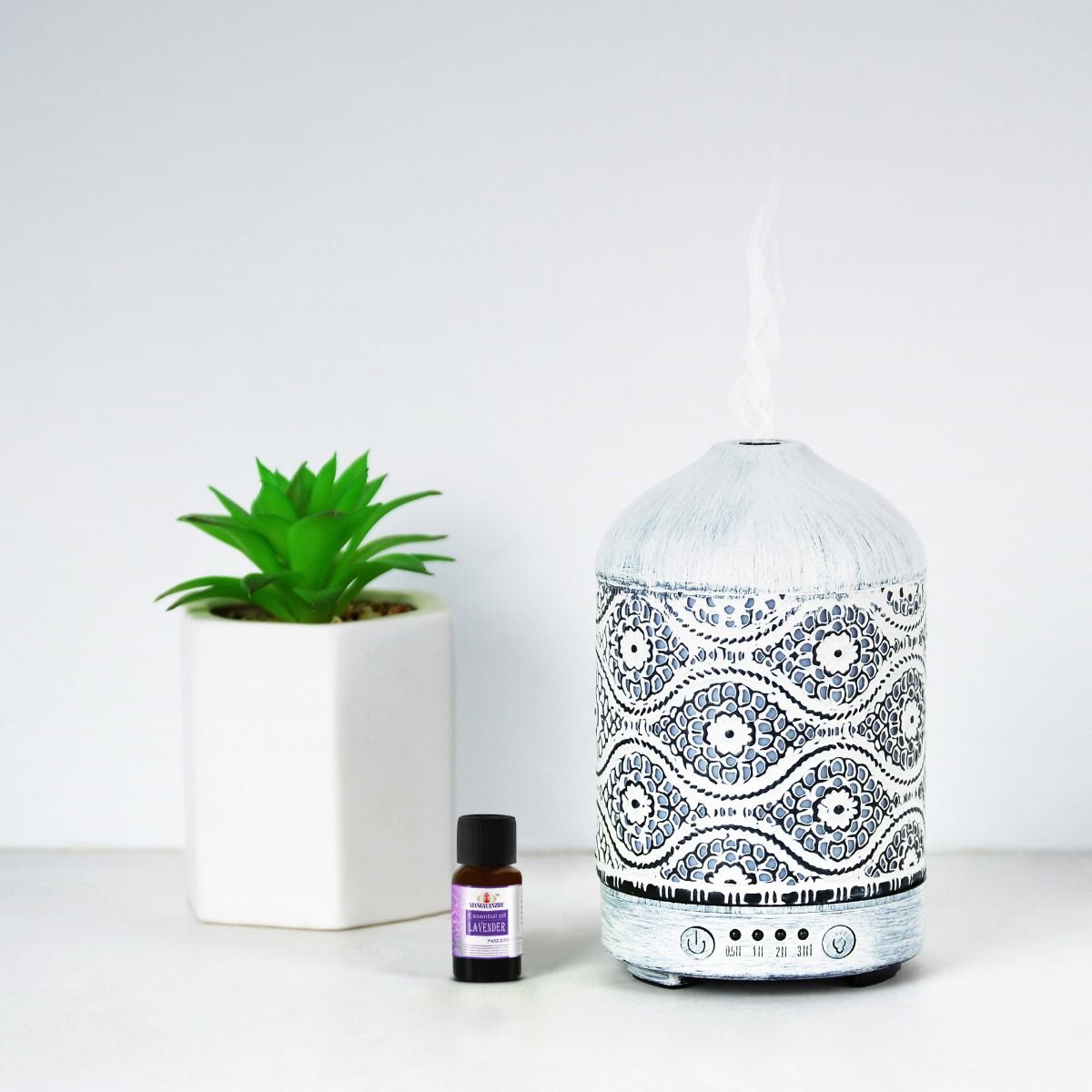 100ml Metal Essential Oil and Aroma Diffuser-Vintage White