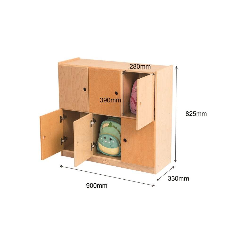 School Bag Locker Storage Cabinet 6-Doors - Jooyes