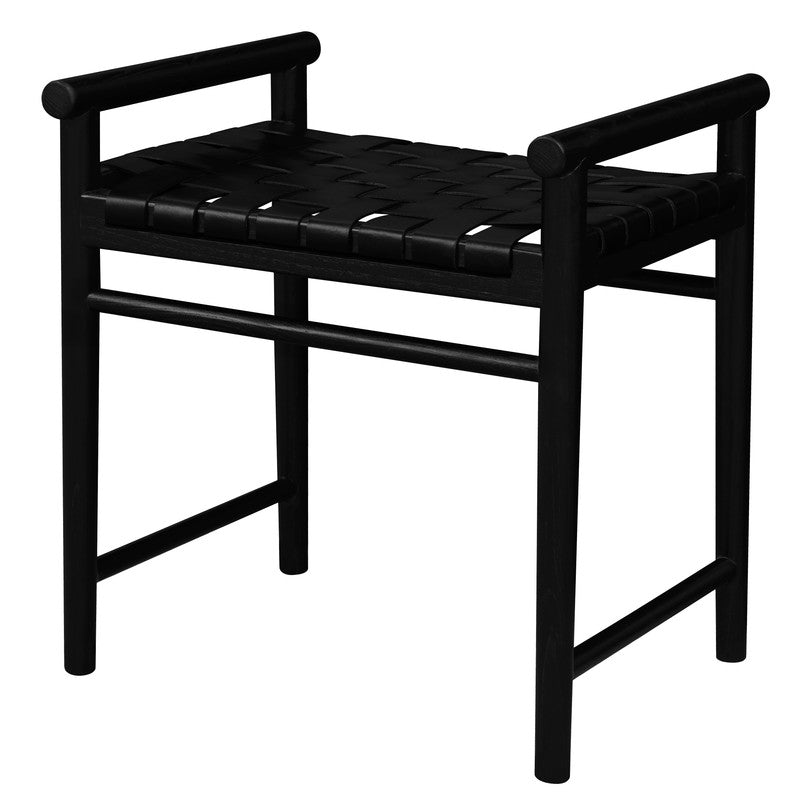 Elliot Single Seater Bench with Leather (Black)