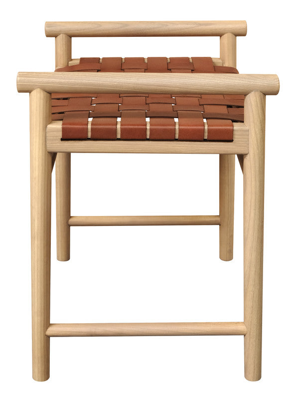 Elliot Single Seater Bench with Leather (Natural)