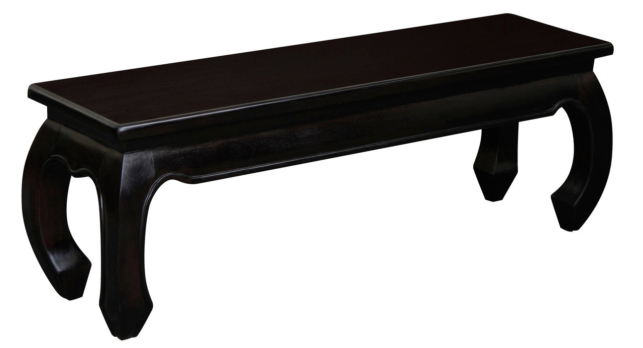 Dynasty Solid Mahogany Timber Opium Leg Bench 128 x 35 (Chocolate)