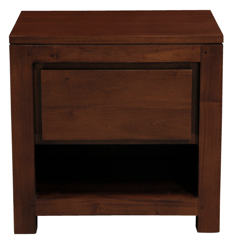 Amsterdam Solid Mahogany Timber 1 Drawer Bedside Table (Mahogany)