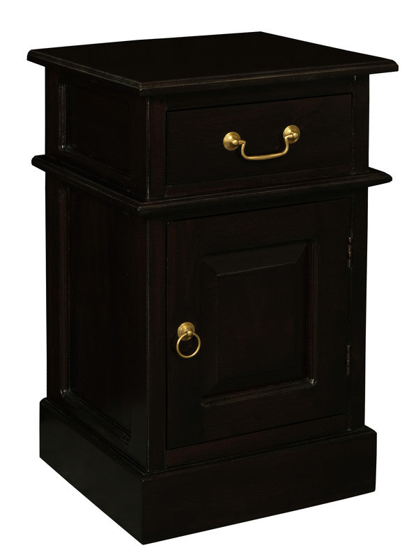 Tasmania 1 Solid Door 1 Drawer Bedside (Chocolate)