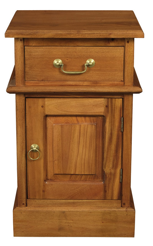 Tasmania 1 Solid Door 1 Drawer Bedside (Light Pecan)