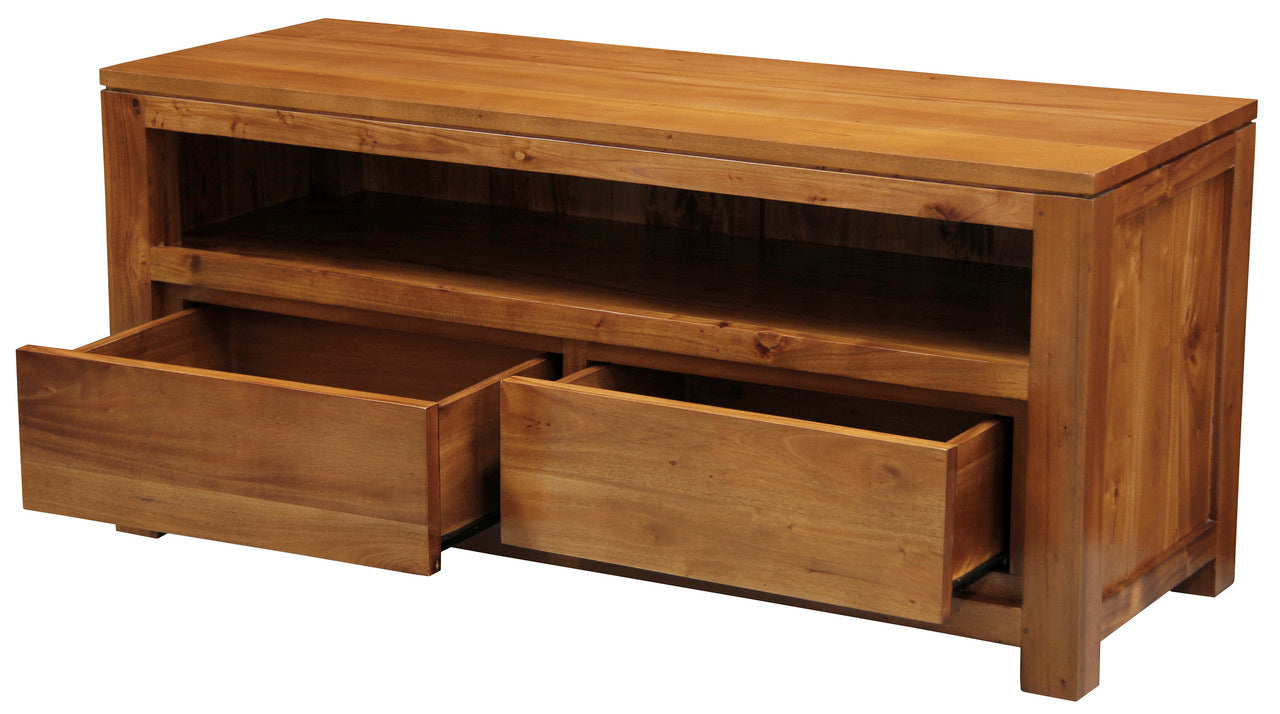 Amsterdam 2 Drawer Entertainment Unit (Light Pecan)