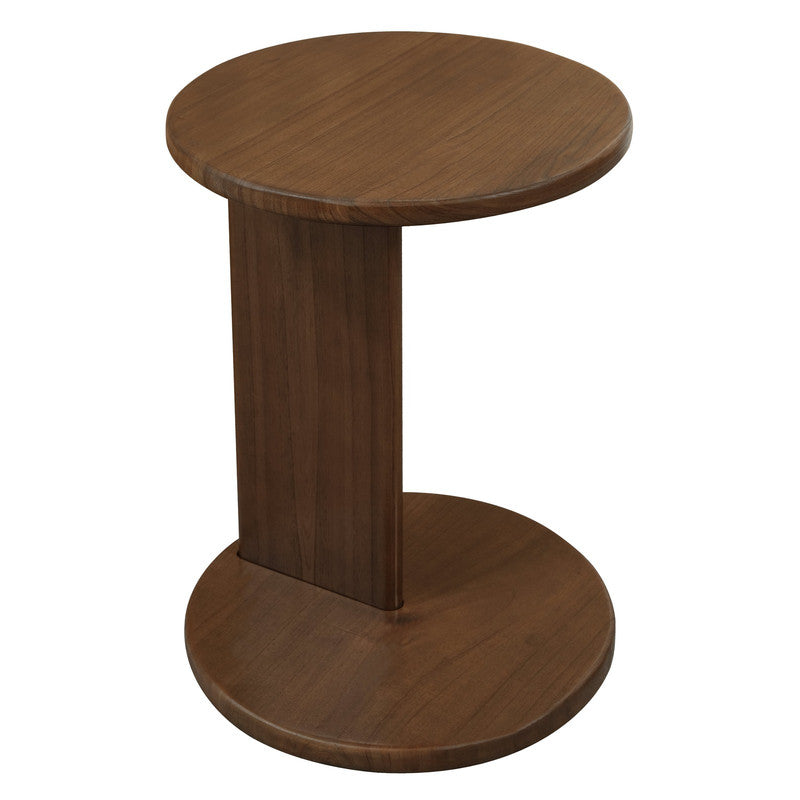 Brentwood Round Solid Timber Lamp Table (Walnut)