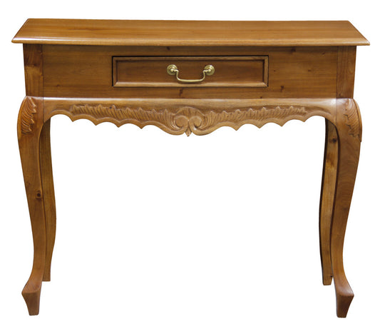 Sierra Carved 1 Drawer Sofa Table (Light Pecan)