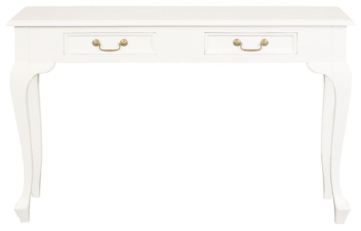 Queen Ann 2 Drawer Sofa Table (White)