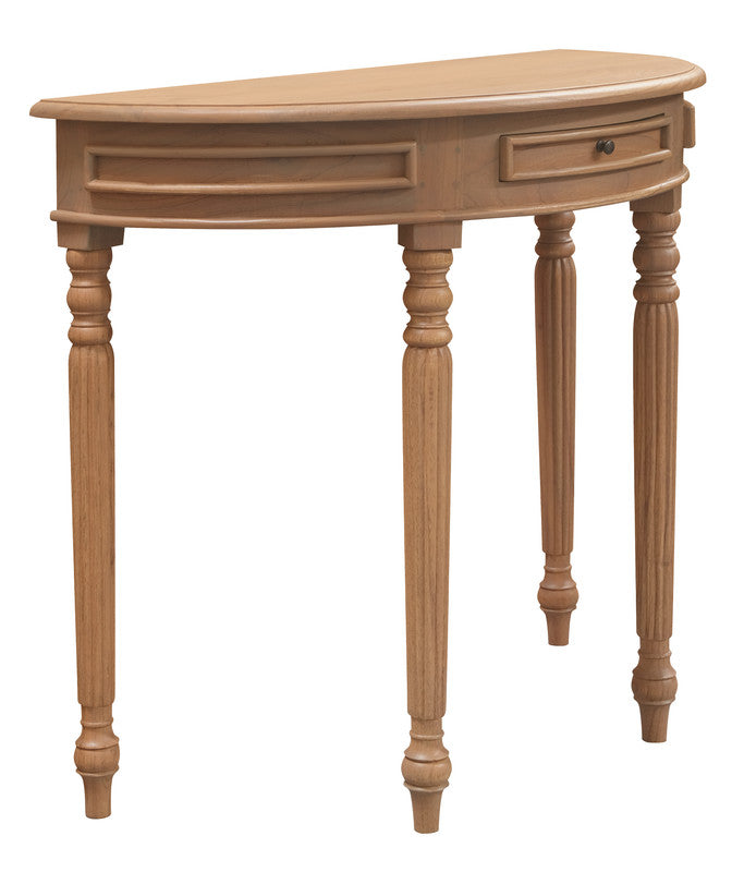 Huntley Turn Leg Half Round Sofa Table - Natural