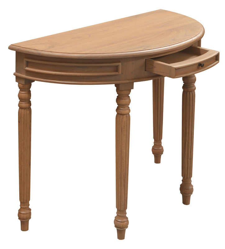 Huntley Turn Leg Half Round Sofa Table - Natural