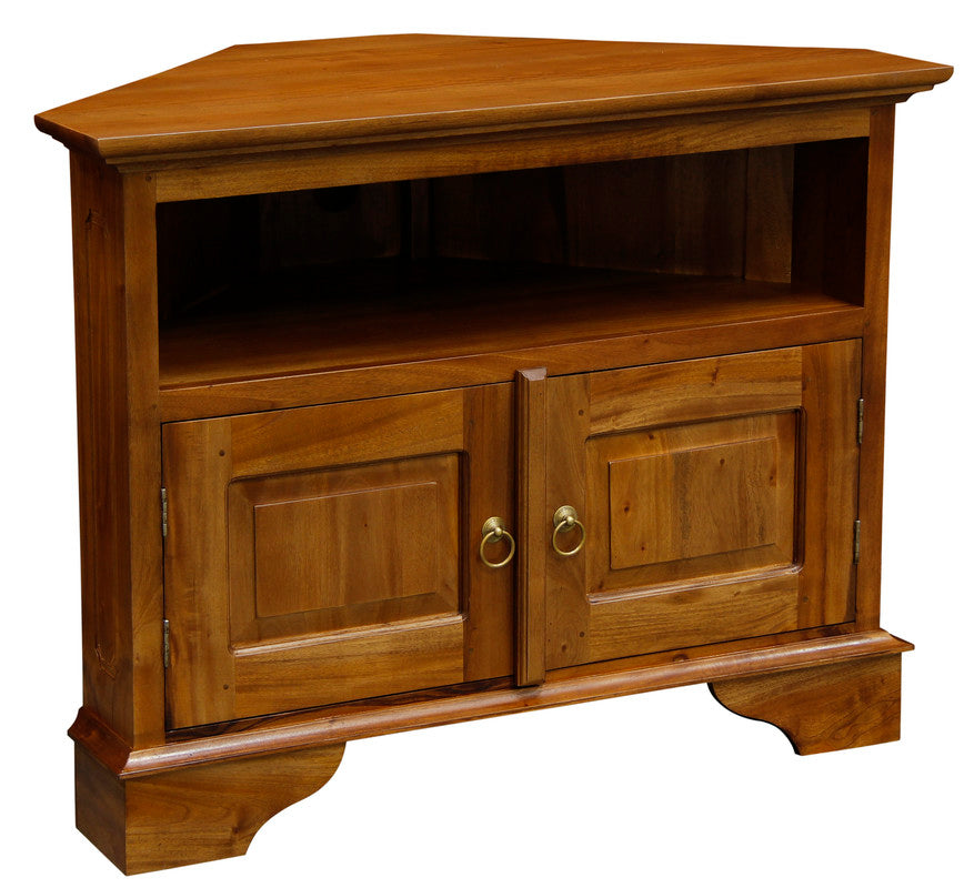 Tasmania 2 Door Corner TV Stand (Light Pecan)