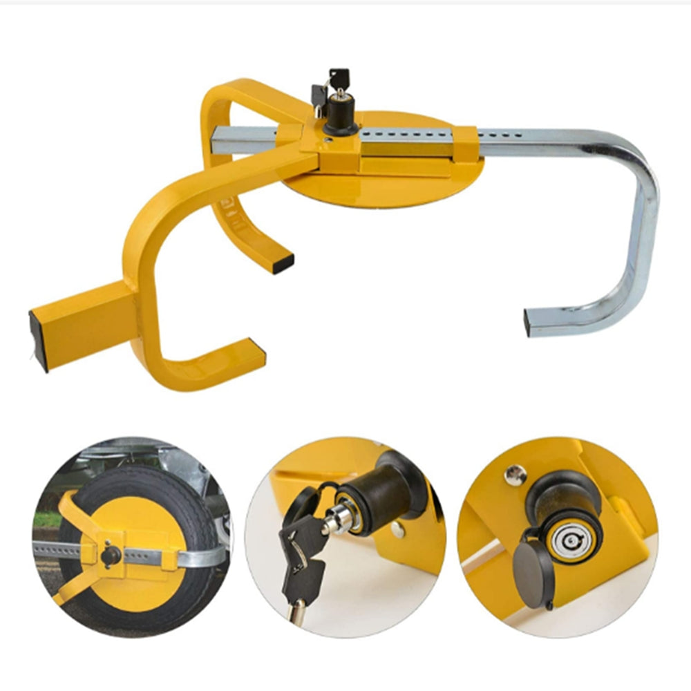 Heavy Duty Wheel Defender Lock Clamp Tyre Lock 13" 14" 15" Car Caravan