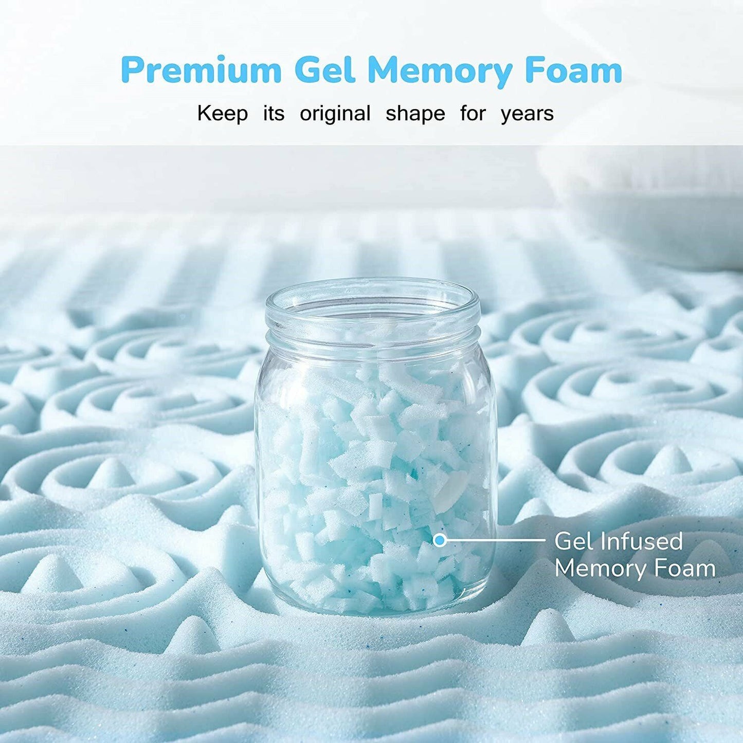 7 Zone Memory Foam Topper Mattress Toppers Cool Gel Pad Mat Medium Firm 8cm Thick 183cm x 203cm