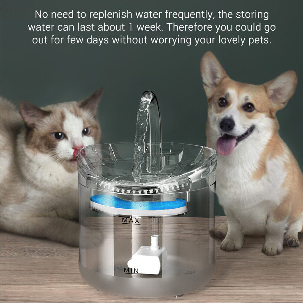 Pet Water Fountain Cat Dog Automatic Sensor Drinking Dispenser Filter