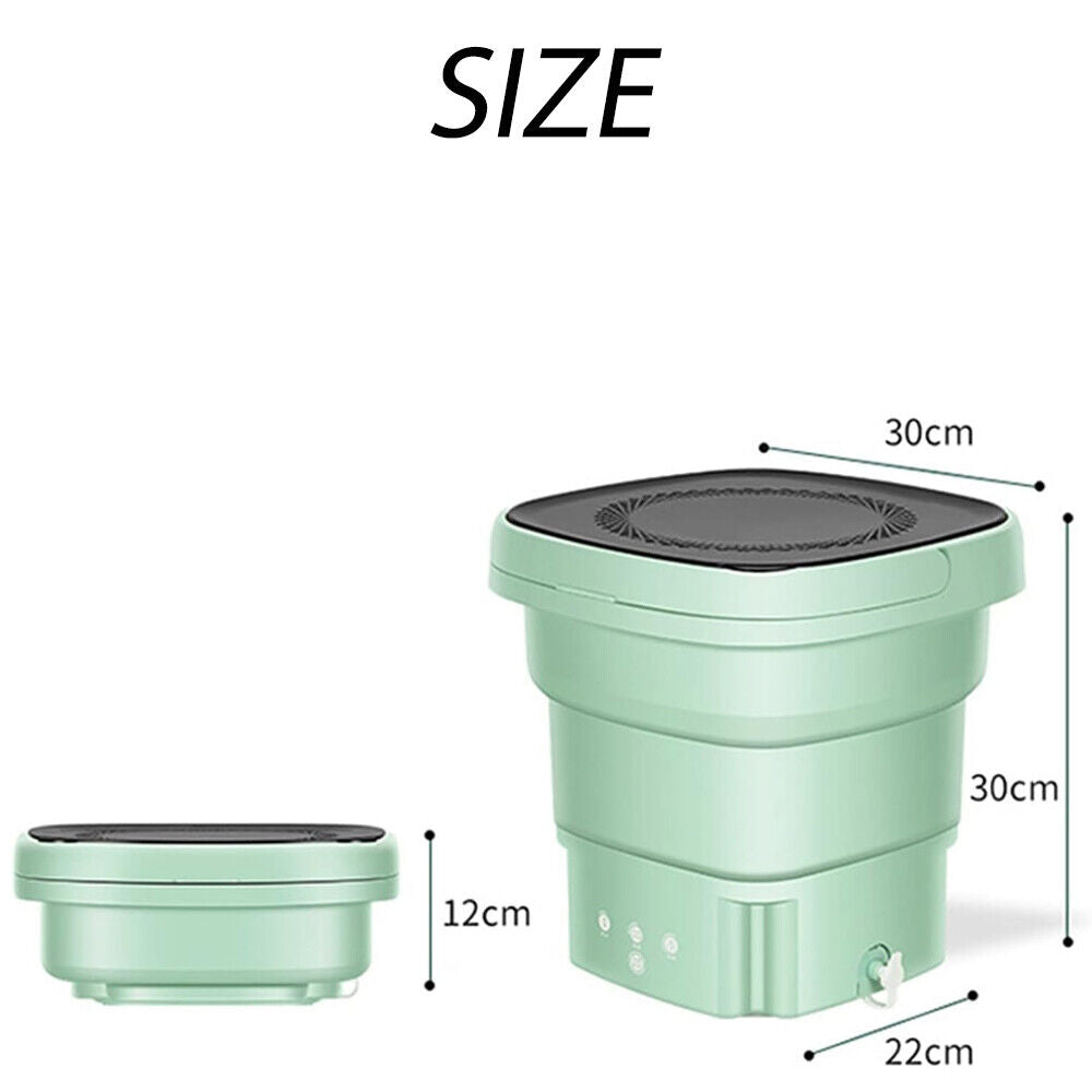 Mini Washing Machine Bucket Folding Portable Laundry Machine Clothes Washing green