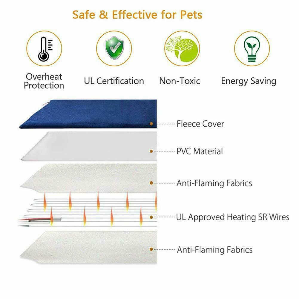 HomeMyGarden Pet Heat Pad: Waterproof Heating Mat for Cat Dog Bed | Chew Resistant M