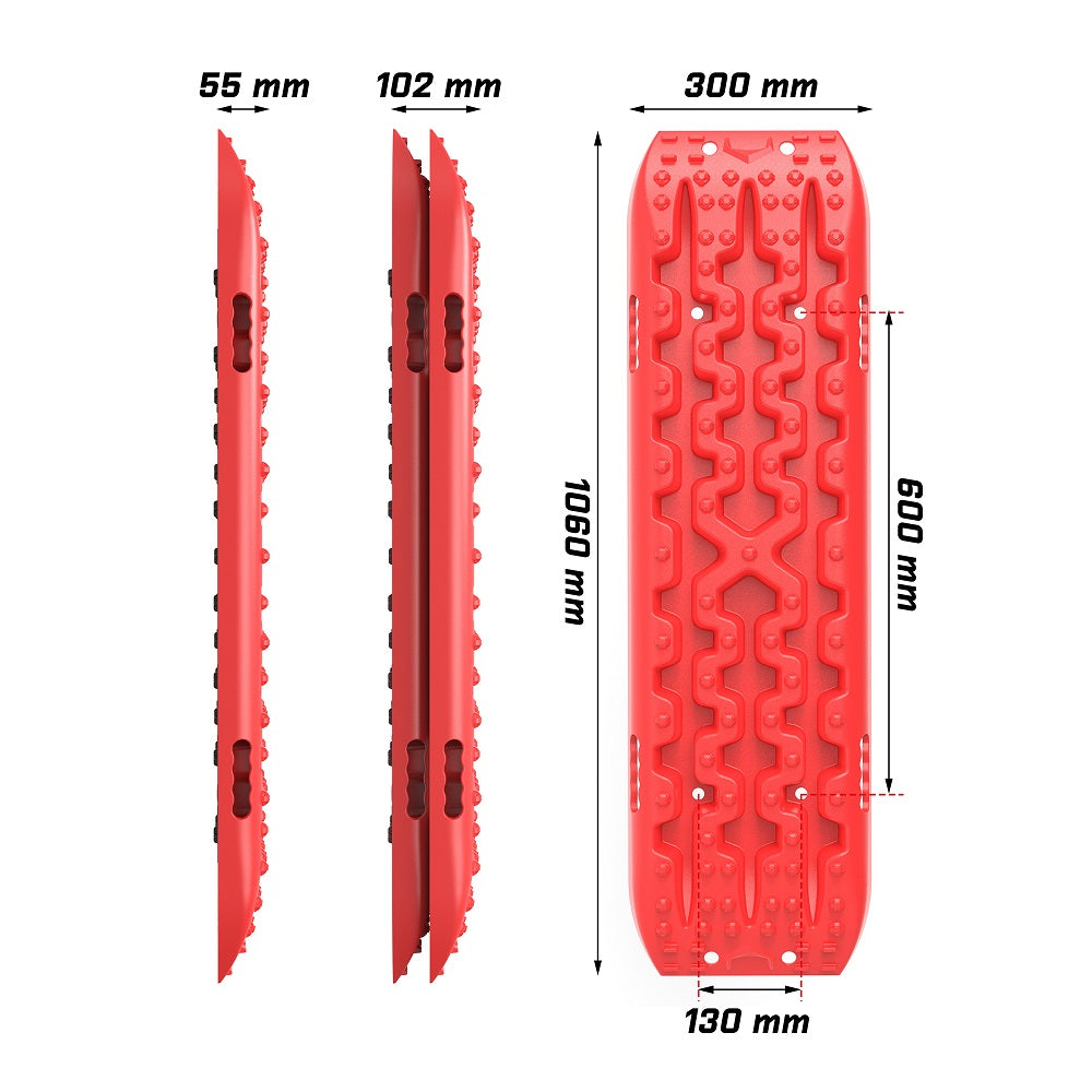 Recovery tracks Boards 2 Pairs Sand Mud Snow 4WD Gen3.0 With Reindeer Car Antlers