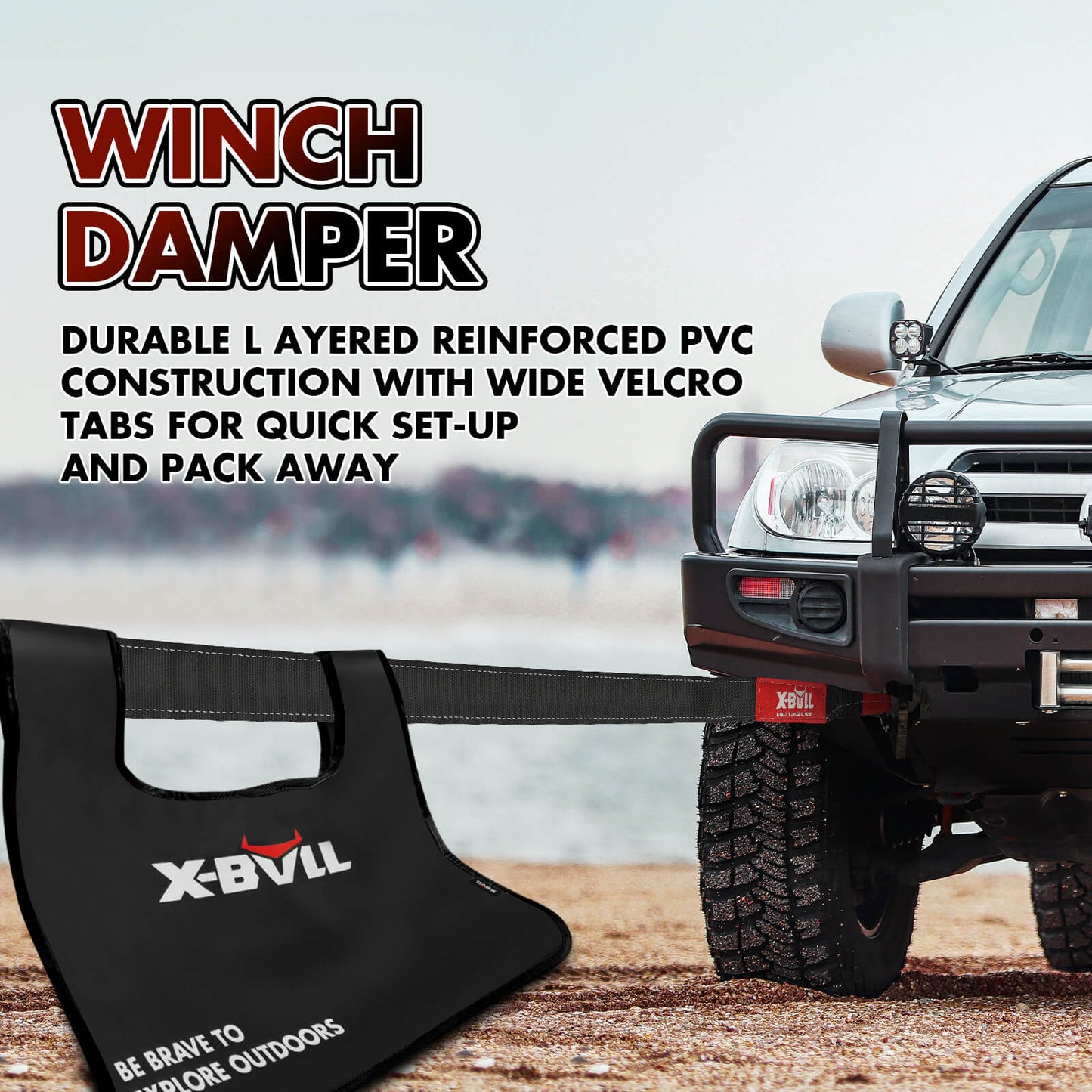 4WD Recovery Kit Kinetic Recovery Rope With 14500LBS Winch 12V Winch 4WD 4X4 Offroad