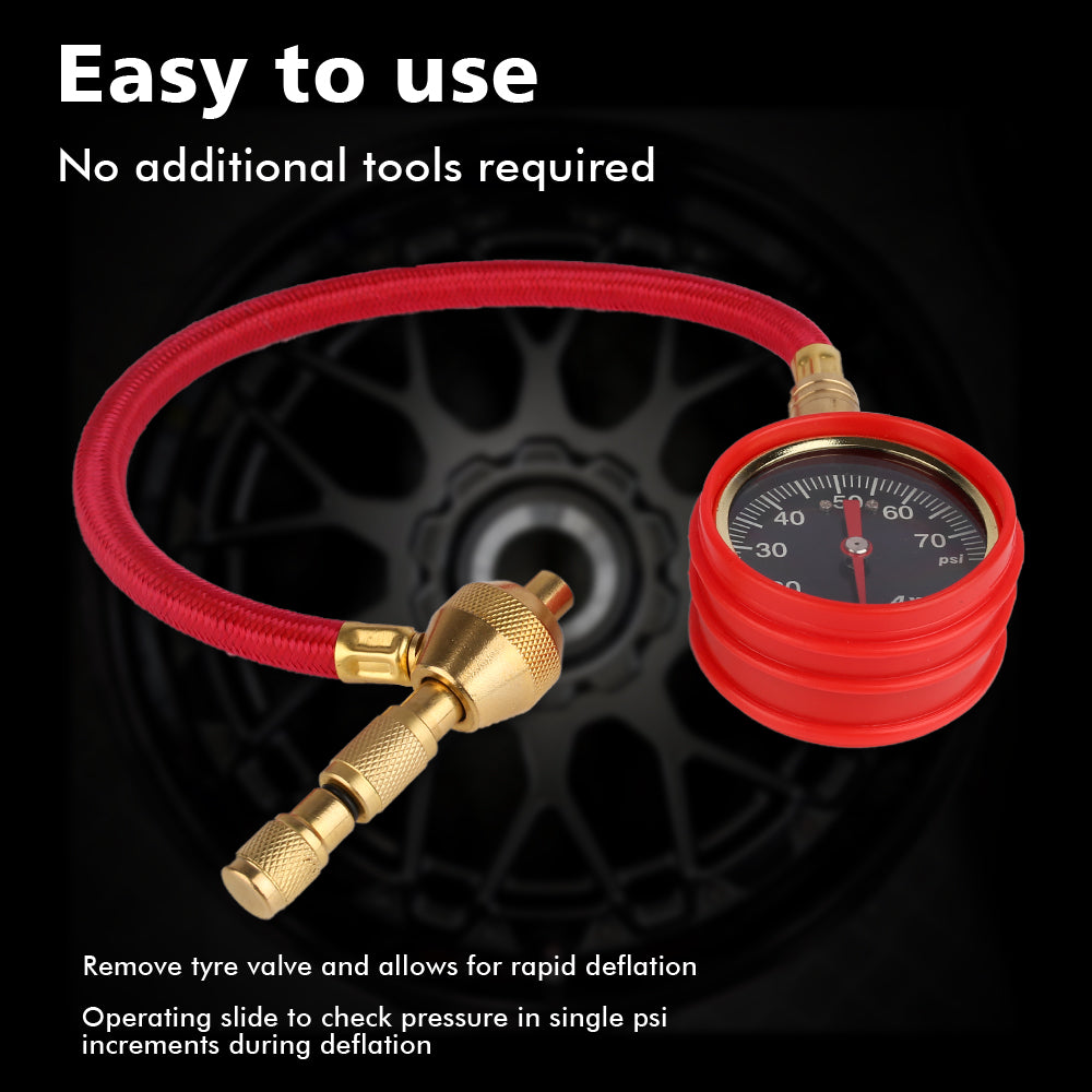 Tyre Deflators Tire Automatic 4WD Pressure Gauge 4 Brass Deflator