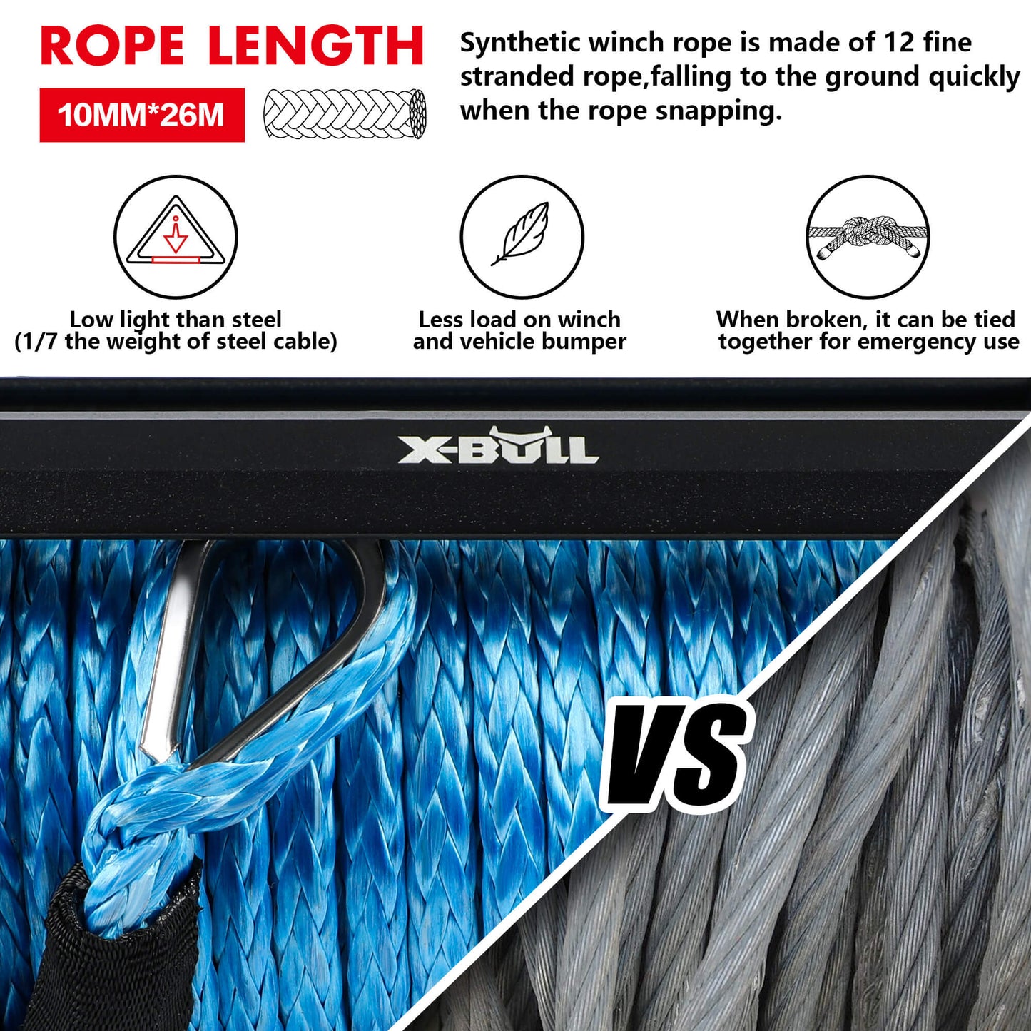 12V Winch 12000LBS synthetic rope 4wd Jeep with Tire Deflator