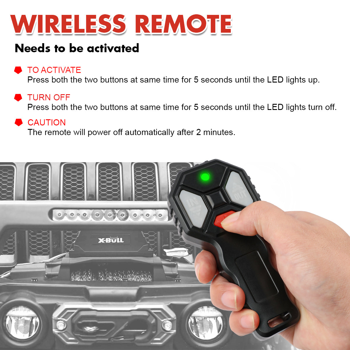 2x Wireless Winch Remote Control 12 Volt Handset Switch 150ft 4WD