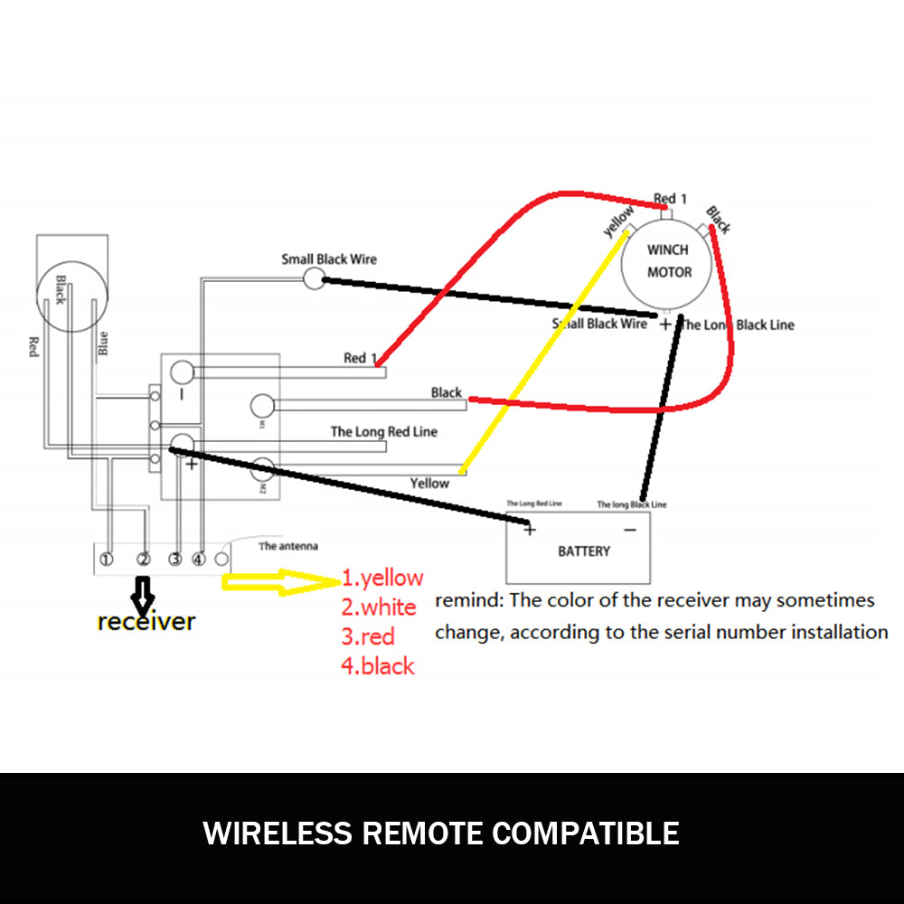 Winch Solenoid Relay Wiring Controller 500A 12V and 150ft Wireless Remote