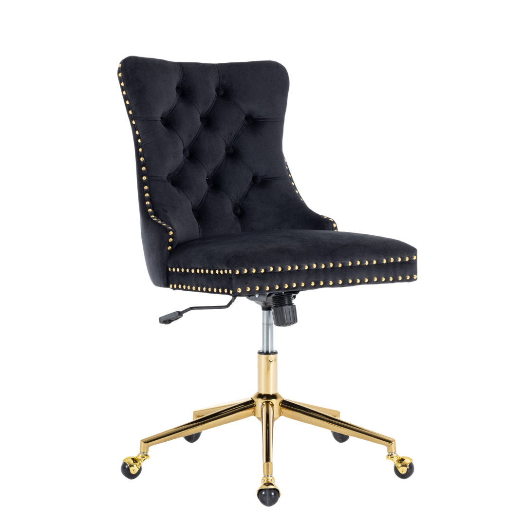 Velvet Home Office Chair- Black