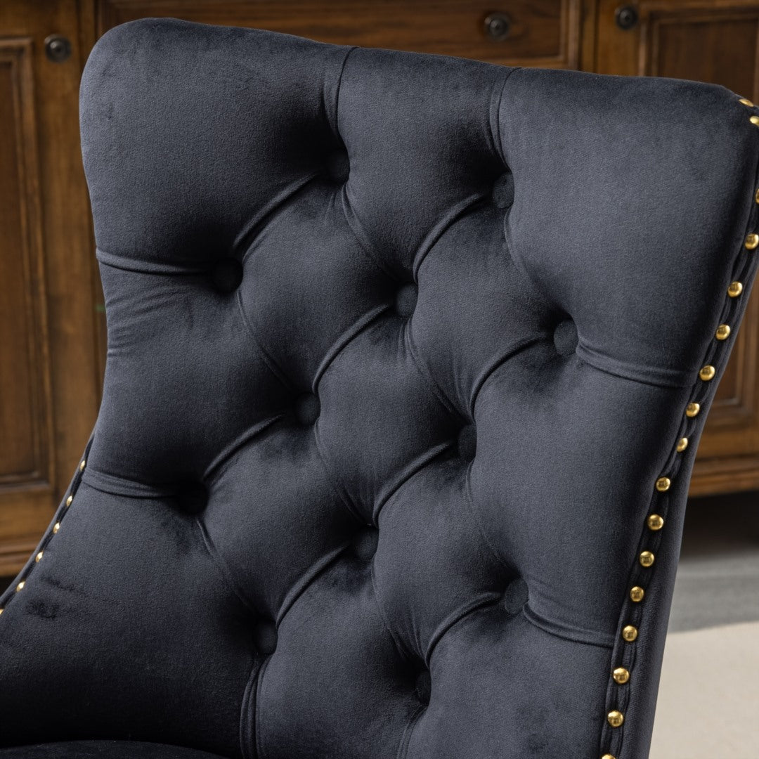 Velvet Home Office Chair- Black