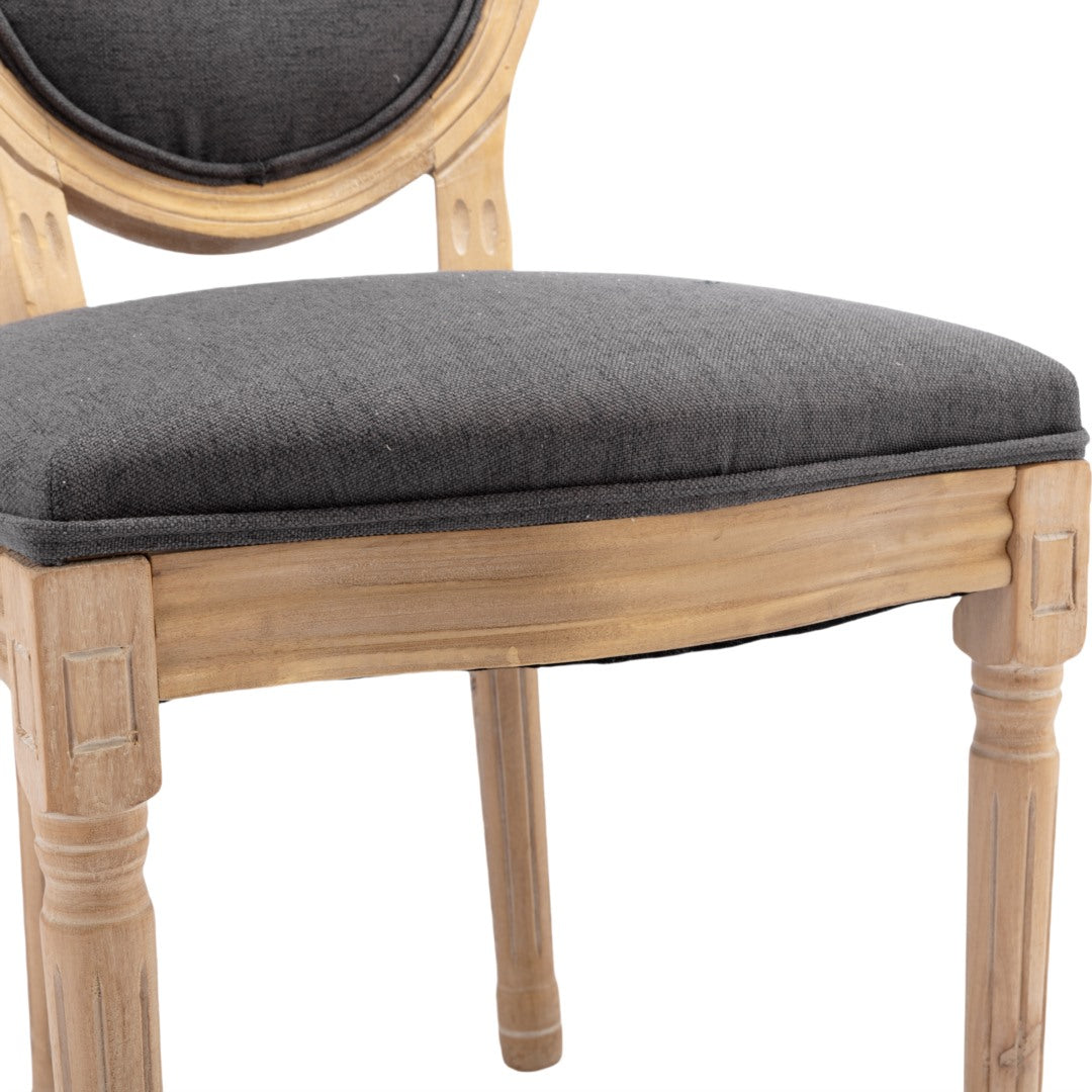 6x Dining Chairs with Solid Wood Legs- Grey