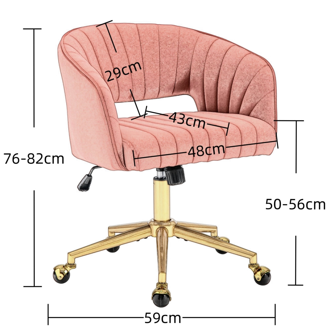 Velvet Home Office Chair- Beige