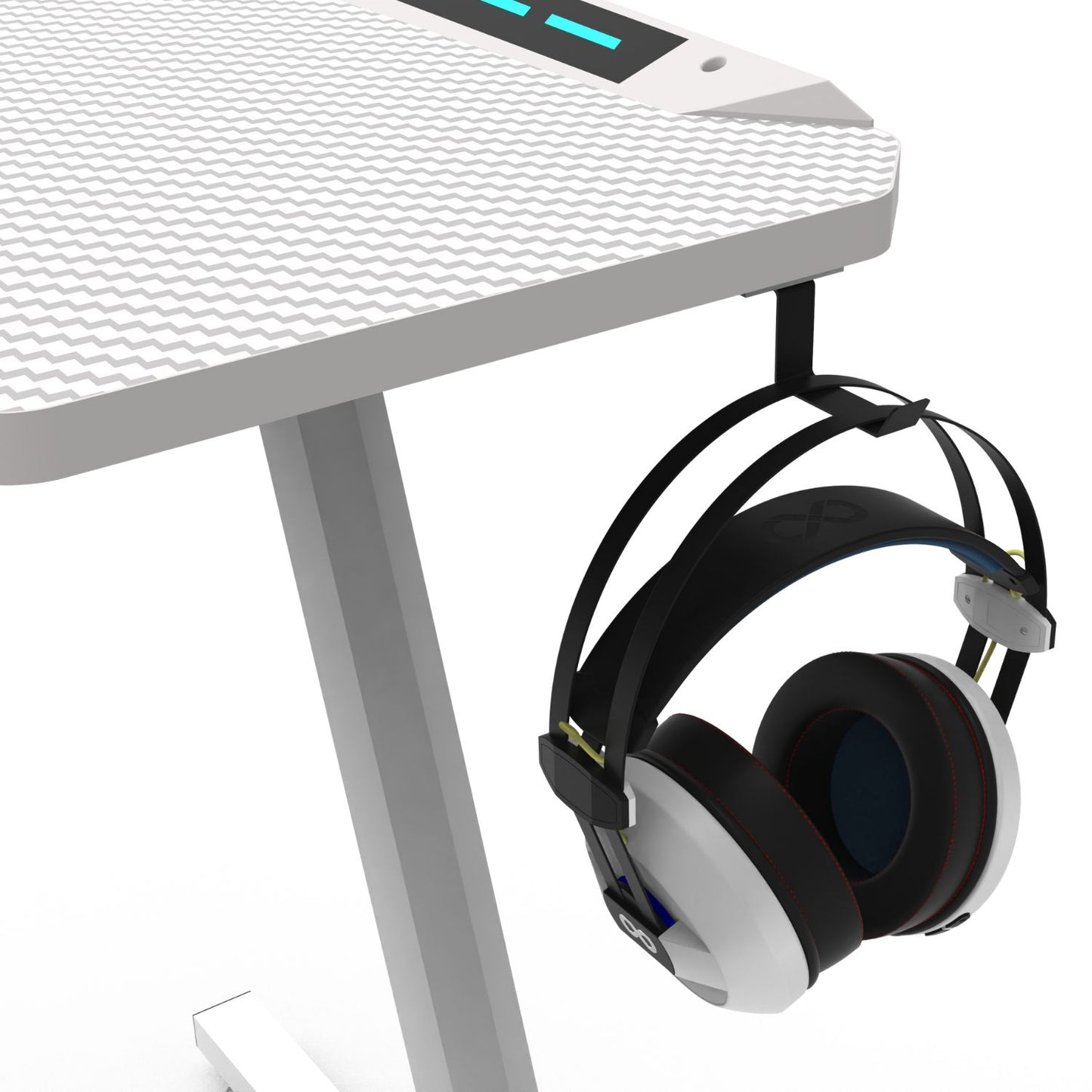 RGB Gaming Desk Z Shape White 140cm