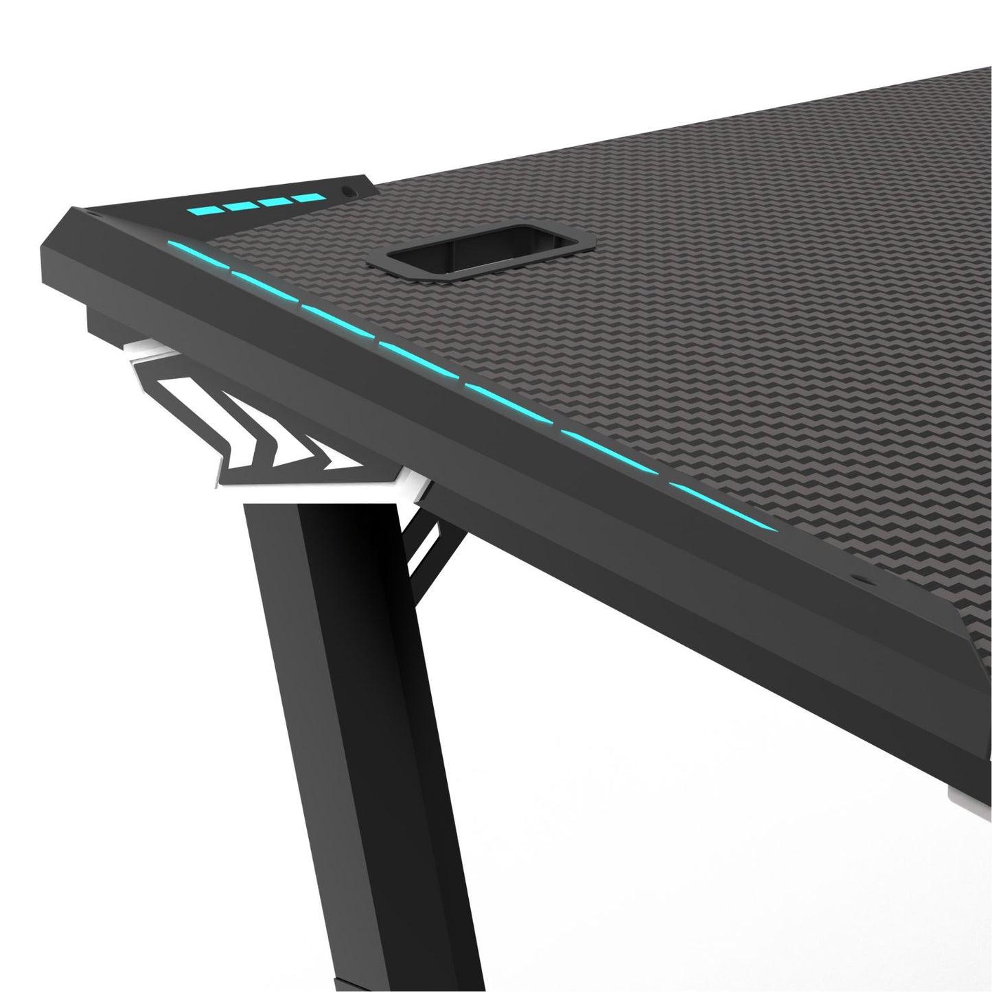 RGB Gaming Desk Z Shape Black 100cm